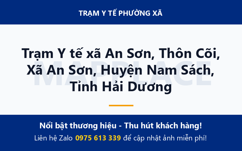 Trạm Y tế xã An Sơn, Thôn Cõi, Xã An Sơn, Huyện Nam Sách, Tỉnh Hải Dương