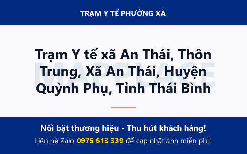 Trạm Y tế xã An Thái, Thôn Trung, Xã An Thái, Huyện Quỳnh Phụ, Tỉnh Thái Bình