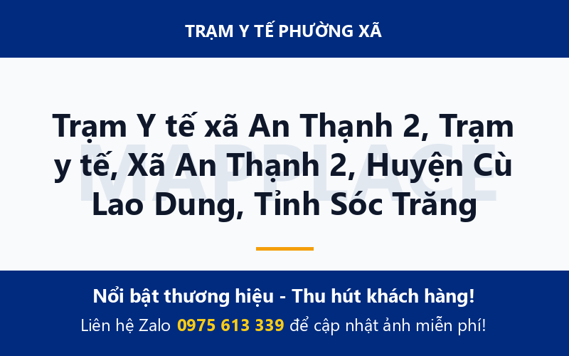 Trạm Y tế xã An Thạnh 2, Trạm y tế, Xã An Thạnh 2, Huyện Cù Lao Dung, Tỉnh Sóc Trăng