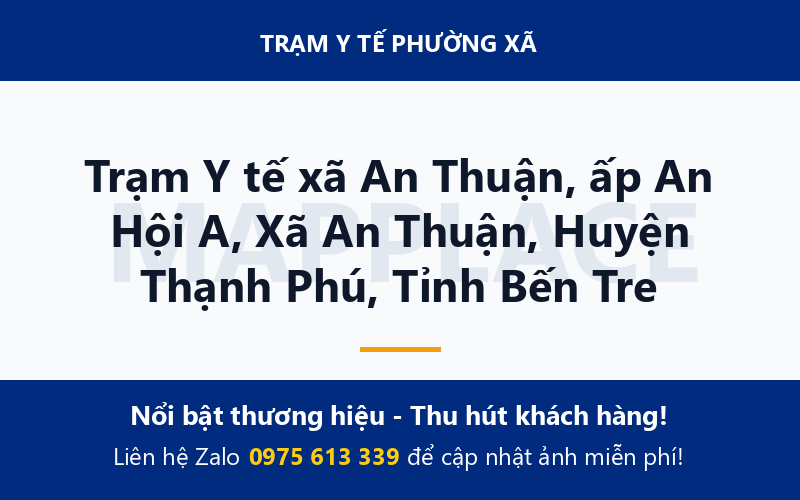 Trạm Y tế xã An Thuận, ấp An Hội A, Xã An Thuận, Huyện Thạnh Phú, Tỉnh Bến Tre