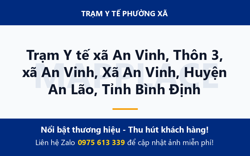 Trạm Y tế xã An Vinh, Thôn 3, xã An Vinh, Xã An Vinh, Huyện An Lão, Tỉnh Bình Định
