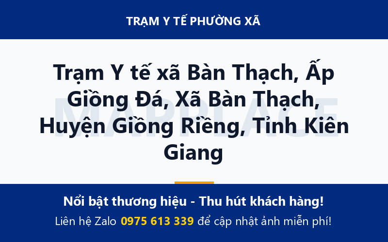 Trạm Y tế xã Bàn Thạch, Ấp Giồng Đá, Xã Bàn Thạch, Huyện Giồng Riềng, Tỉnh Kiên Giang