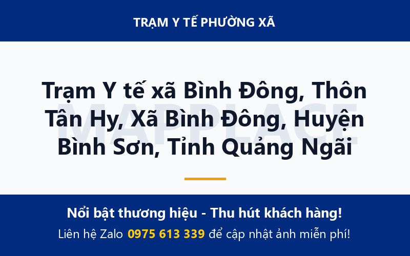 Trạm Y tế xã Bình Đông, Thôn Tân Hy, Xã Bình Đông, Huyện Bình Sơn, Tỉnh Quảng Ngãi