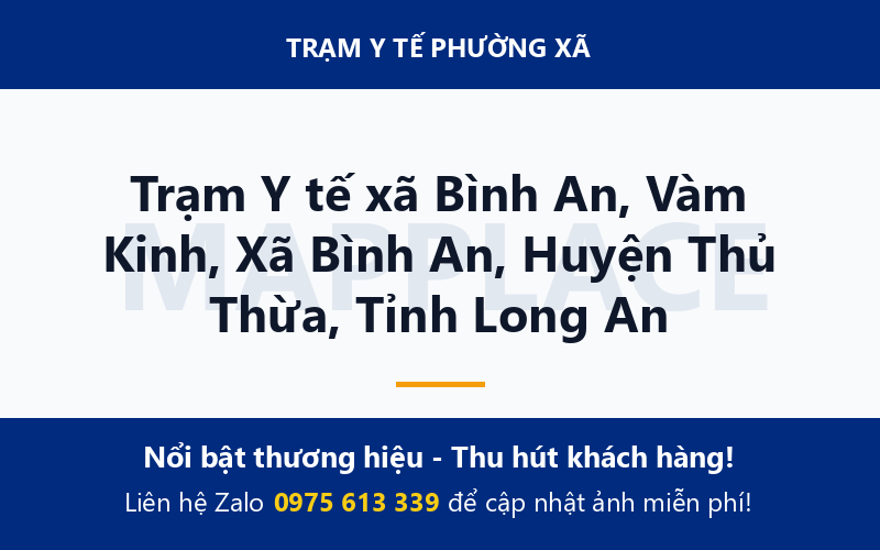 Trạm Y tế xã Bình An, Vàm Kinh, Xã Bình An, Huyện Thủ Thừa, Tỉnh Long An