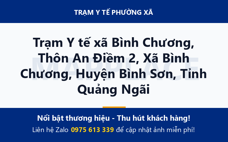 Trạm Y tế xã Bình Chương, Thôn An Điềm 2, Xã Bình Chương, Huyện Bình Sơn, Tỉnh Quảng Ngãi