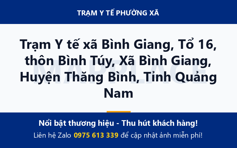 Trạm Y tế xã Bình Giang, Tổ 16, thôn Bình Túy, Xã Bình Giang, Huyện Thăng Bình, Tỉnh Quảng Nam