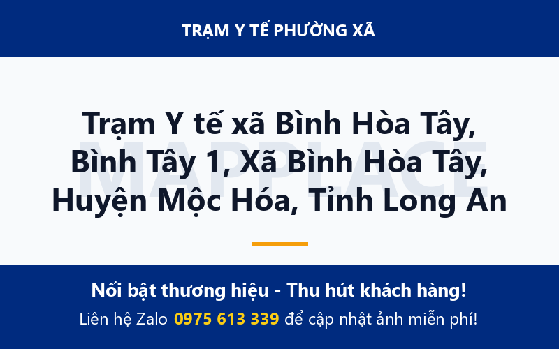 Trạm Y tế xã Bình Hòa Tây, Bình Tây 1, Xã Bình Hòa Tây, Huyện Mộc Hóa, Tỉnh Long An