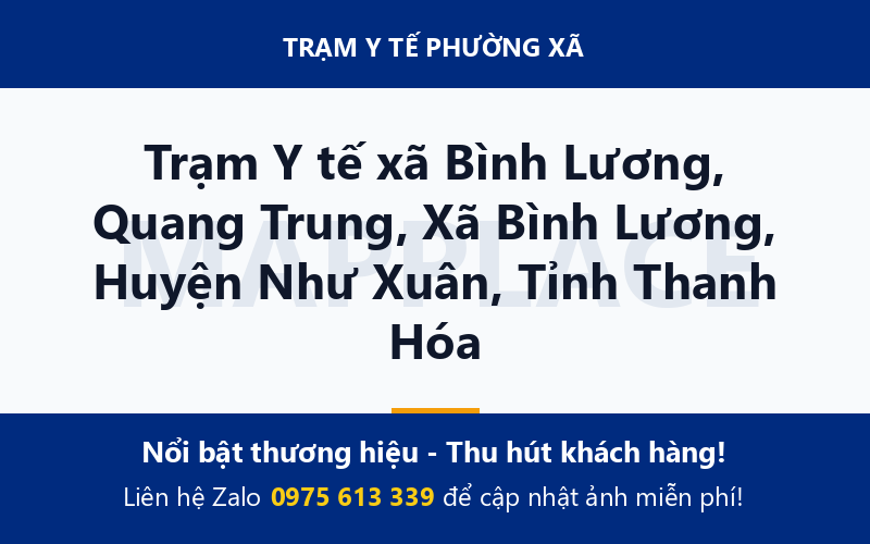 Trạm Y tế xã Bình Lương, Quang Trung, Xã Bình Lương, Huyện Như Xuân, Tỉnh Thanh Hóa