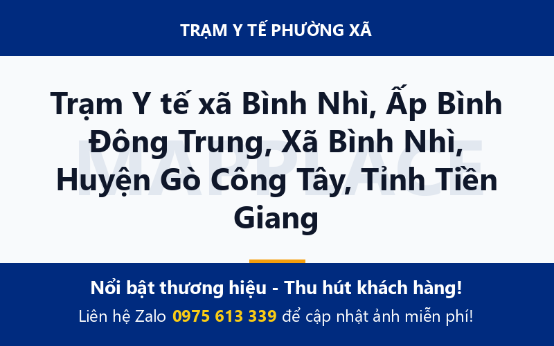 Trạm Y tế xã Bình Nhì, Ấp Bình Đông Trung, Xã Bình Nhì, Huyện Gò Công Tây, Tỉnh Tiền Giang