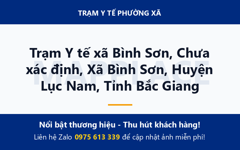 Trạm Y tế xã Bình Sơn, Chưa xác định, Xã Bình Sơn, Huyện Lục Nam, Tỉnh Bắc Giang