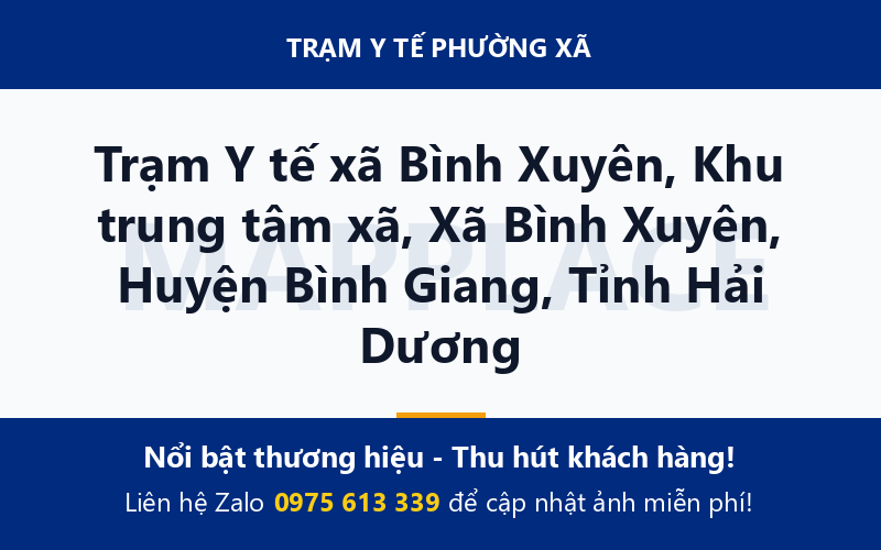 Trạm Y tế xã Bình Xuyên, Khu trung tâm xã, Xã Bình Xuyên, Huyện Bình Giang, Tỉnh Hải Dương