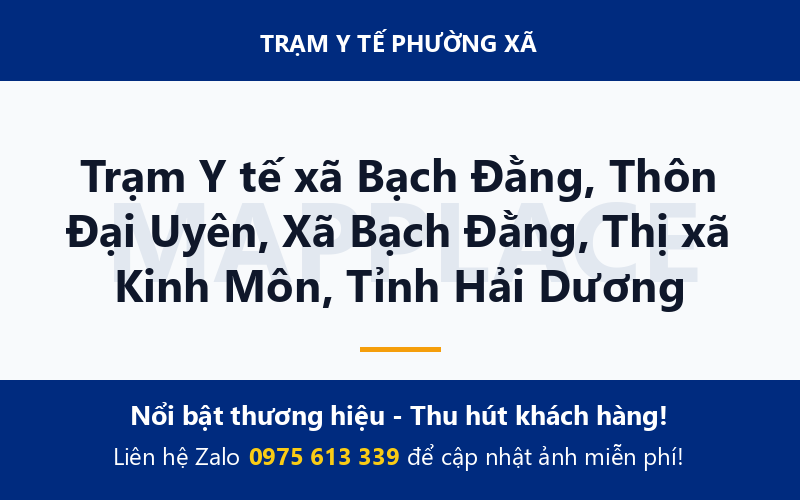 Trạm Y tế xã Bạch Đằng, Thôn Đại Uyên, Xã Bạch Đằng, Thị xã Kinh Môn, Tỉnh Hải Dương