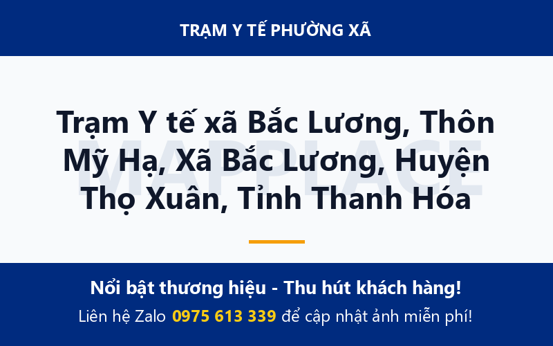 Trạm Y tế xã Bắc Lương, Thôn Mỹ Hạ, Xã Bắc Lương, Huyện Thọ Xuân, Tỉnh Thanh Hóa