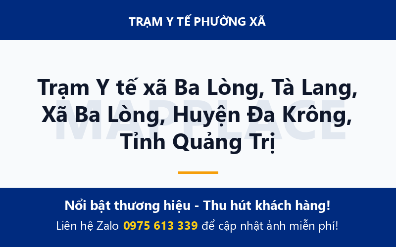 Trạm Y tế xã Ba Lòng, Tà Lang, Xã Ba Lòng, Huyện Đa Krông, Tỉnh Quảng Trị
