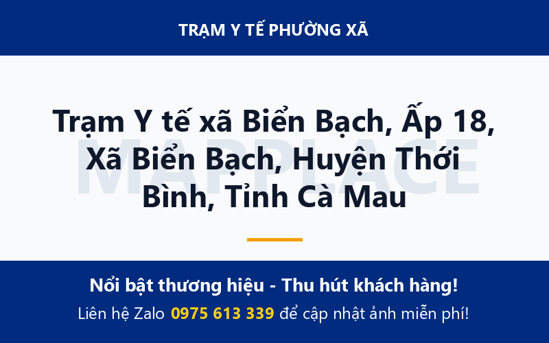 Trạm Y tế xã Biển Bạch, Ấp 18, Xã Biển Bạch, Huyện Thới Bình, Tỉnh Cà Mau