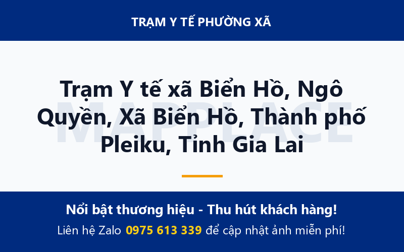 Trạm Y tế xã Biển Hồ, Ngô Quyền, Xã Biển Hồ, Thành phố Pleiku, Tỉnh Gia Lai