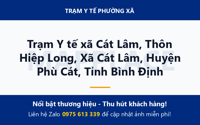 Trạm Y tế xã Cát Lâm, Thôn Hiệp Long, Xã Cát Lâm, Huyện Phù Cát, Tỉnh Bình Định