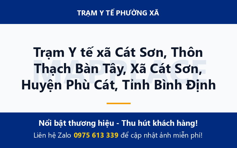 Trạm Y tế xã Cát Sơn, Thôn Thạch Bàn Tây, Xã Cát Sơn, Huyện Phù Cát, Tỉnh Bình Định