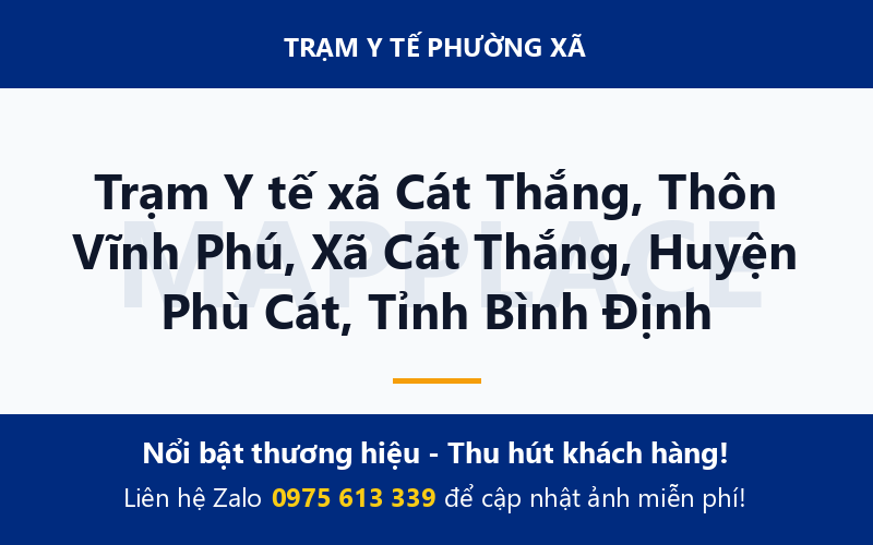Trạm Y tế xã Cát Thắng, Thôn Vĩnh Phú, Xã Cát Thắng, Huyện Phù Cát, Tỉnh Bình Định