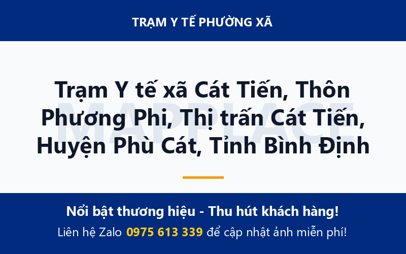Trạm Y tế xã Cát Tiến, Thôn Phương Phi, Thị trấn Cát Tiến, Huyện Phù Cát, Tỉnh Bình Định