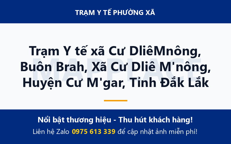 Trạm Y tế xã Cư DliêMnông, Buôn Brah, Xã Cư Dliê M'nông, Huyện Cư M'gar, Tỉnh Đắk Lắk