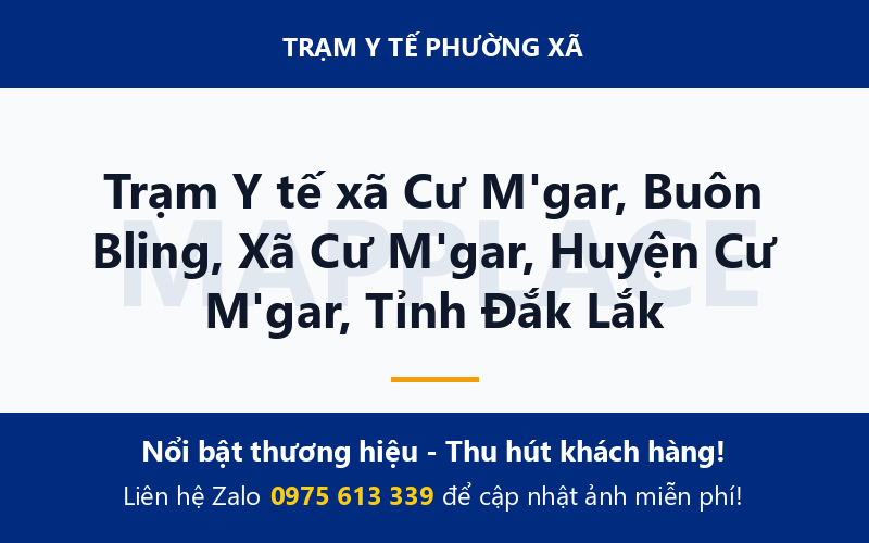 Trạm Y tế xã Cư M'gar, Buôn Bling, Xã Cư M'gar, Huyện Cư M'gar, Tỉnh Đắk Lắk