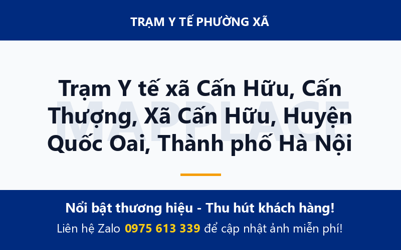 Trạm Y tế xã Cấn Hữu, Cấn Thượng, Xã Cấn Hữu, Huyện Quốc Oai, Thành phố Hà Nội