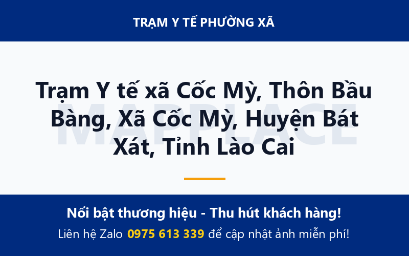 Trạm Y tế xã Cốc Mỳ, Thôn Bầu Bàng, Xã Cốc Mỳ, Huyện Bát Xát, Tỉnh Lào Cai