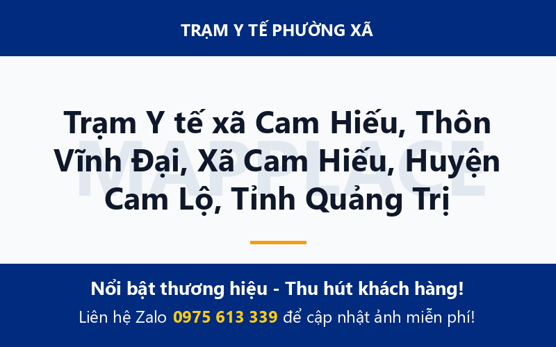 Trạm Y tế xã Cam Hiếu, Thôn Vĩnh Đại, Xã Cam Hiếu, Huyện Cam Lộ, Tỉnh Quảng Trị
