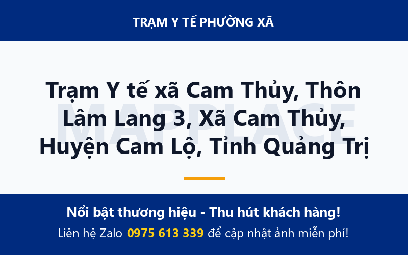 Trạm Y tế xã Cam Thủy, Thôn Lâm Lang 3, Xã Cam Thủy, Huyện Cam Lộ, Tỉnh Quảng Trị