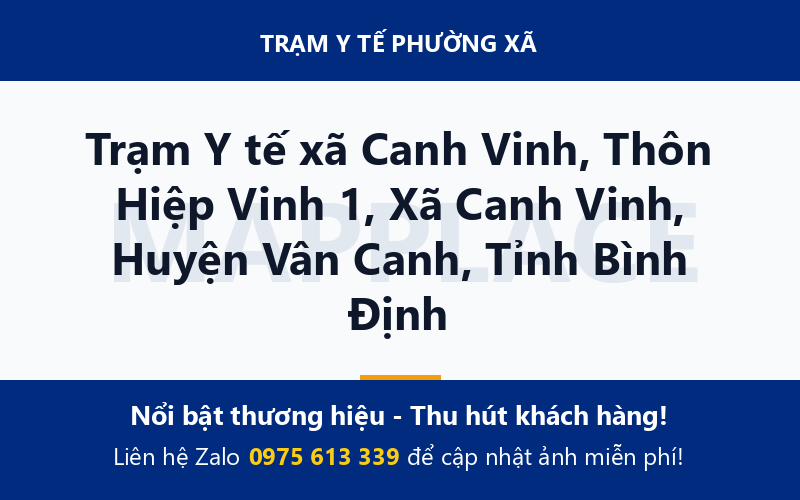 Trạm Y tế xã Canh Vinh, Thôn Hiệp Vinh 1, Xã Canh Vinh, Huyện Vân Canh, Tỉnh Bình Định