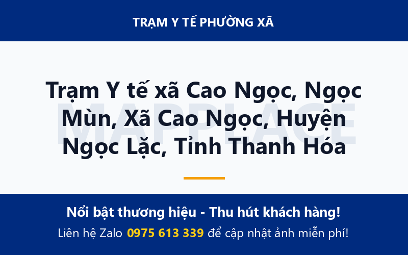 Trạm Y tế xã Cao Ngọc, Ngọc Mùn, Xã Cao Ngọc, Huyện Ngọc Lặc, Tỉnh Thanh Hóa
