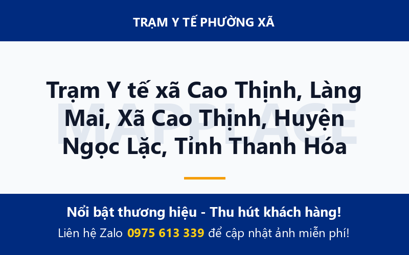 Trạm Y tế xã Cao Thịnh, Làng Mai, Xã Cao Thịnh, Huyện Ngọc Lặc, Tỉnh Thanh Hóa