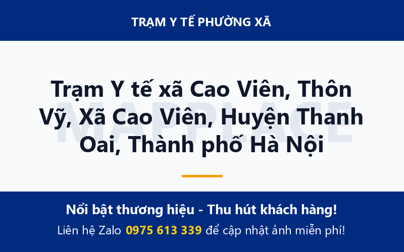 Trạm Y tế xã Cao Viên, Thôn Vỹ, Xã Cao Viên, Huyện Thanh Oai, Thành phố Hà Nội
