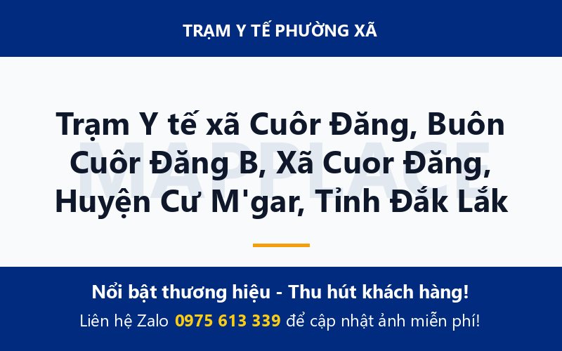 Trạm Y tế xã Cuôr Đăng, Buôn Cuôr Đăng B, Xã Cuor Đăng, Huyện Cư M'gar, Tỉnh Đắk Lắk