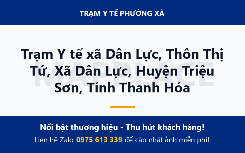Trạm Y tế xã Dân Lực, Thôn Thị Tứ, Xã Dân Lực, Huyện Triệu Sơn, Tỉnh Thanh Hóa