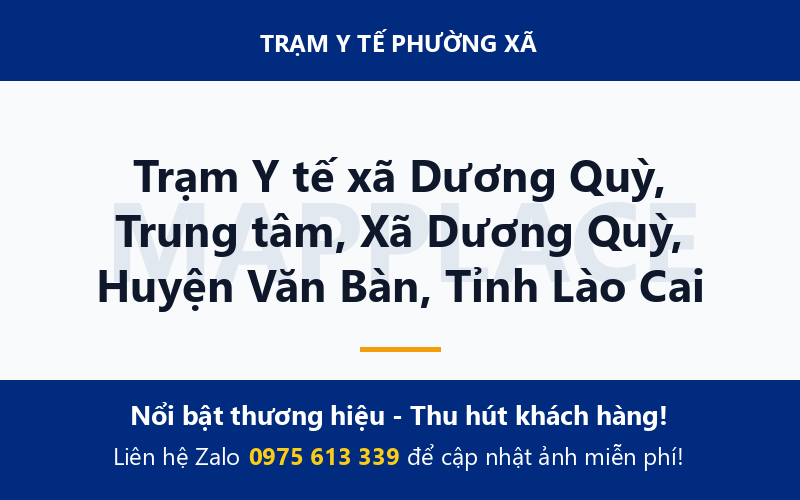 Trạm Y tế xã Dương Quỳ, Trung tâm, Xã Dương Quỳ, Huyện Văn Bàn, Tỉnh Lào Cai