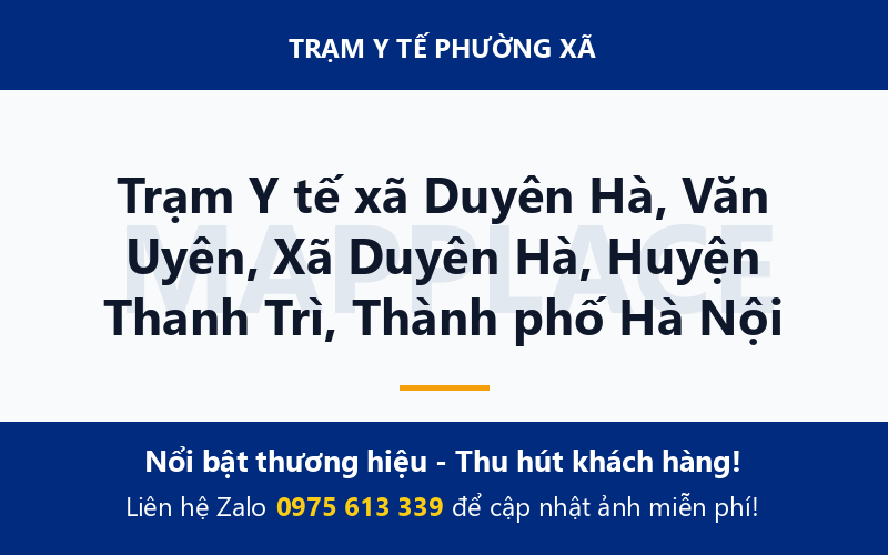 Trạm Y tế xã Duyên Hà, Văn Uyên, Xã Duyên Hà, Huyện Thanh Trì, Thành phố Hà Nội