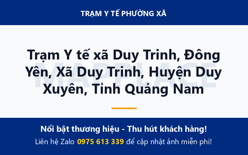 Trạm Y tế xã Duy Trinh, Đông Yên, Xã Duy Trinh, Huyện Duy Xuyên, Tỉnh Quảng Nam