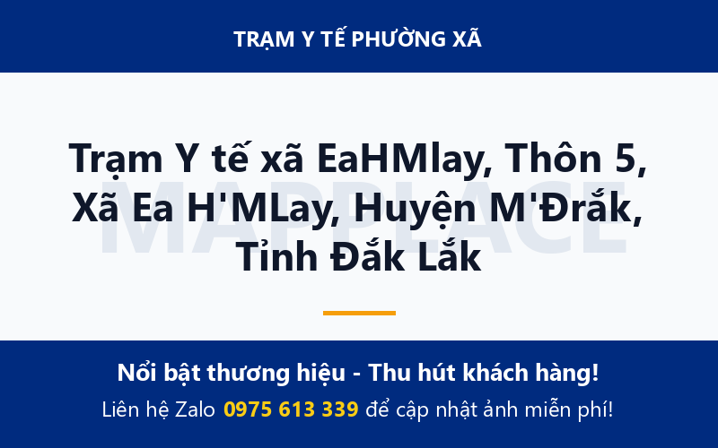 Trạm Y tế xã EaHMlay, Thôn 5, Xã Ea H'MLay, Huyện M'Đrắk, Tỉnh Đắk Lắk
