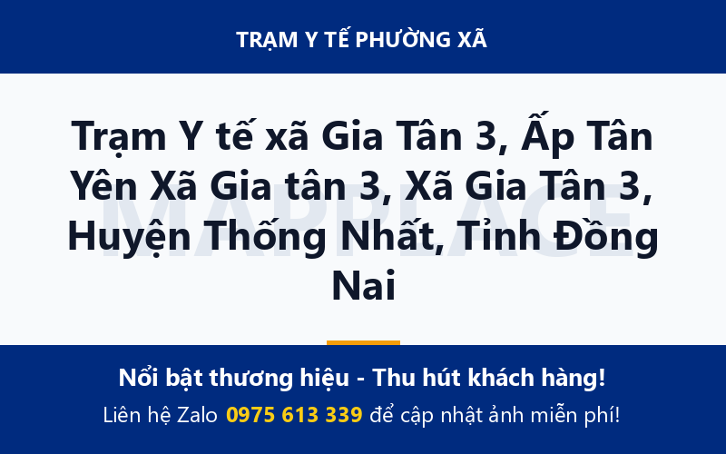 Trạm Y tế xã Gia Tân 3, Ấp Tân Yên Xã Gia tân 3, Xã Gia Tân 3, Huyện Thống Nhất, Tỉnh Đồng Nai