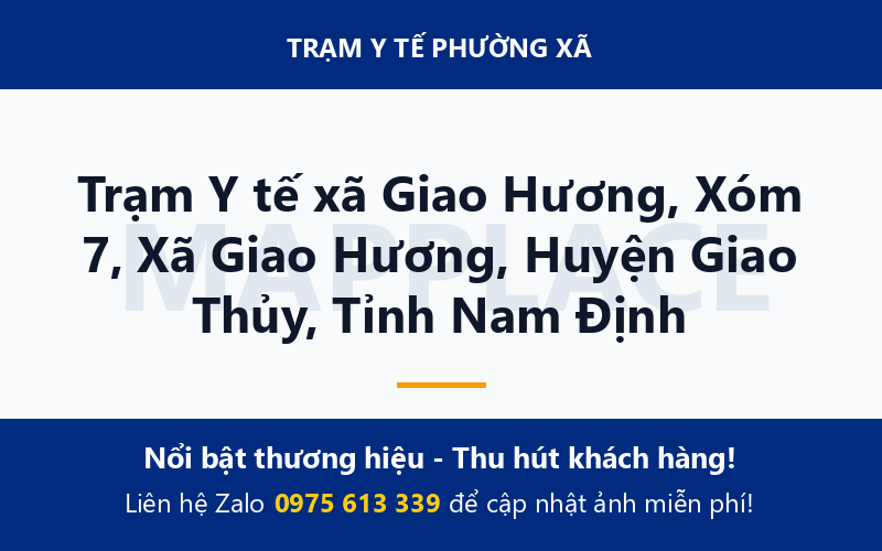 Trạm Y tế xã Giao Hương, Xóm 7, Xã Giao Hương, Huyện Giao Thủy, Tỉnh Nam Định