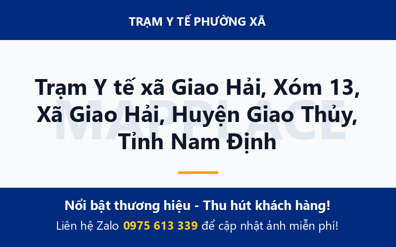 Trạm Y tế xã Giao Hải, Xóm 13, Xã Giao Hải, Huyện Giao Thủy, Tỉnh Nam Định