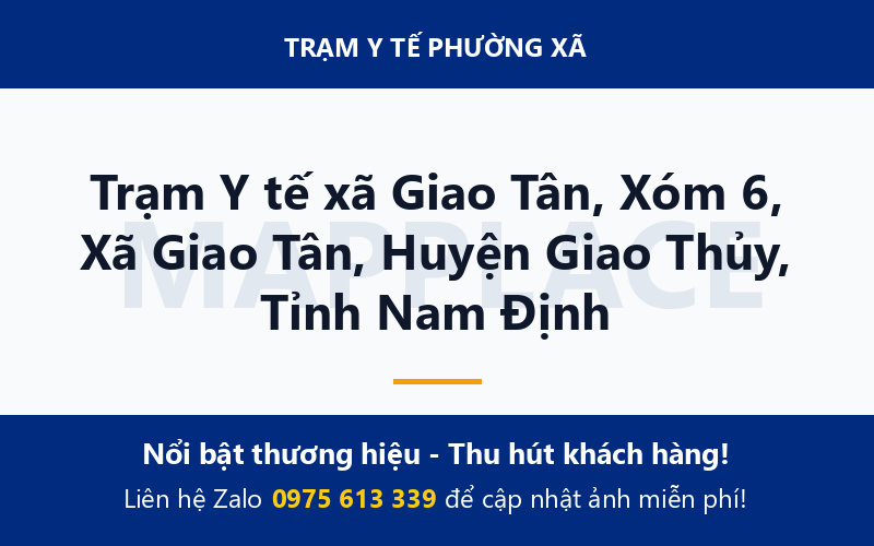 Trạm Y tế xã Giao Tân, Xóm 6, Xã Giao Tân, Huyện Giao Thủy, Tỉnh Nam Định