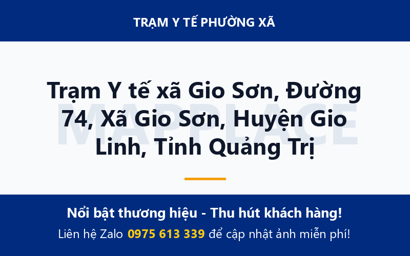 Trạm Y tế xã Gio Sơn, Đường 74, Xã Gio Sơn, Huyện Gio Linh, Tỉnh Quảng Trị