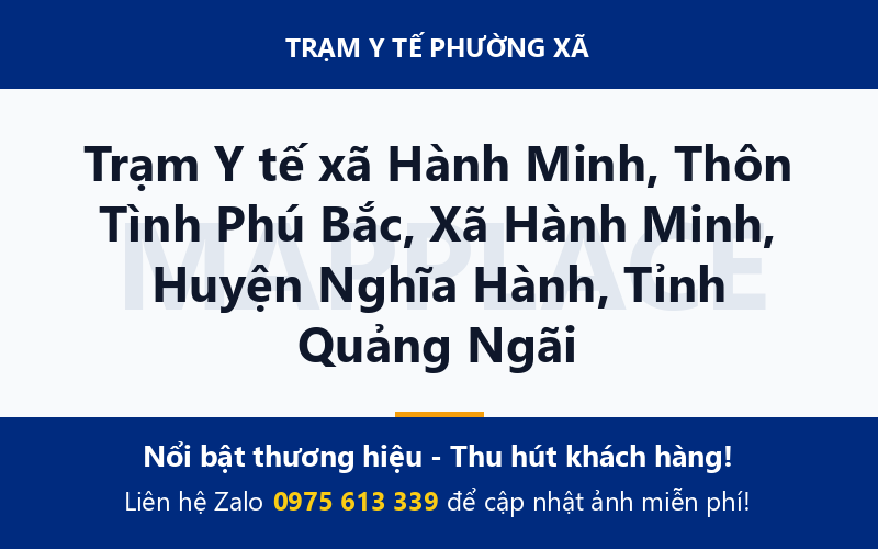 Trạm Y tế xã Hành Minh, Thôn Tình Phú Bắc, Xã Hành Minh, Huyện Nghĩa Hành, Tỉnh Quảng Ngãi