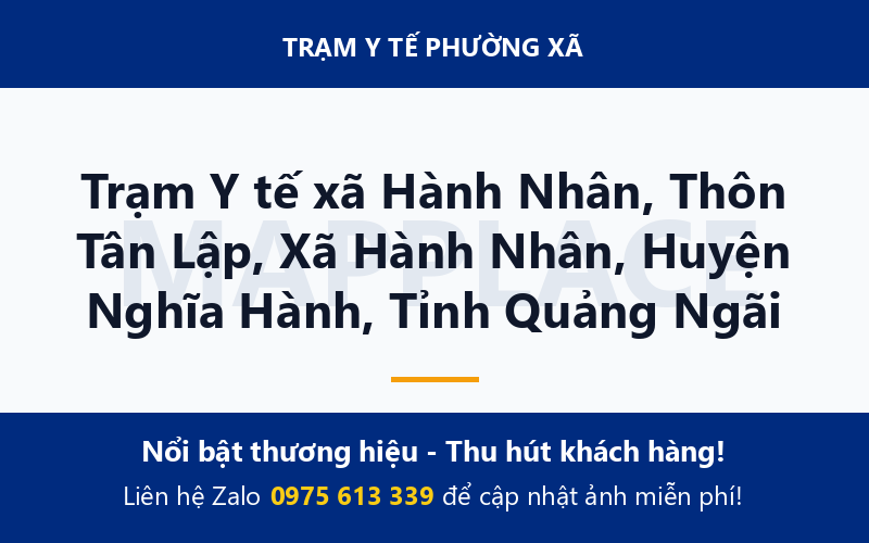 Trạm Y tế xã Hành Nhân, Thôn Tân Lập, Xã Hành Nhân, Huyện Nghĩa Hành, Tỉnh Quảng Ngãi