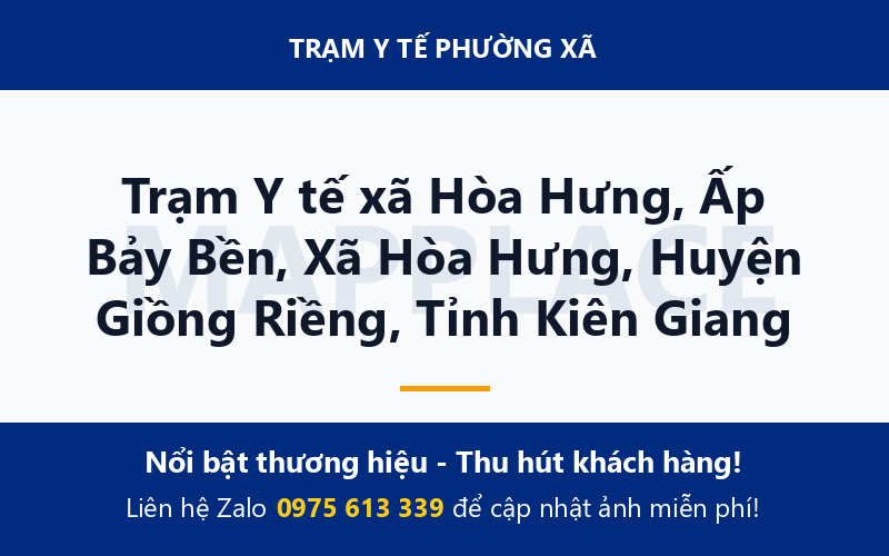 Trạm Y tế xã Hòa Hưng, Ấp Bảy Bền, Xã Hòa Hưng, Huyện Giồng Riềng, Tỉnh Kiên Giang