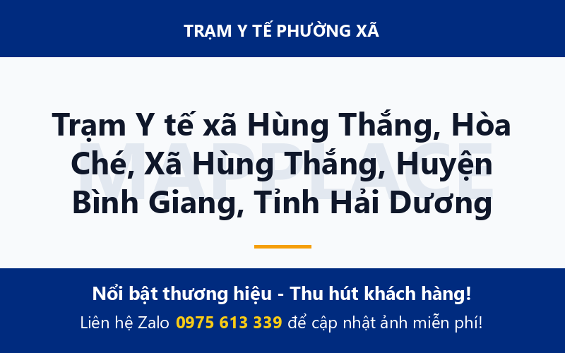 Trạm Y tế xã Hùng Thắng, Hòa Ché, Xã Hùng Thắng, Huyện Bình Giang, Tỉnh Hải Dương