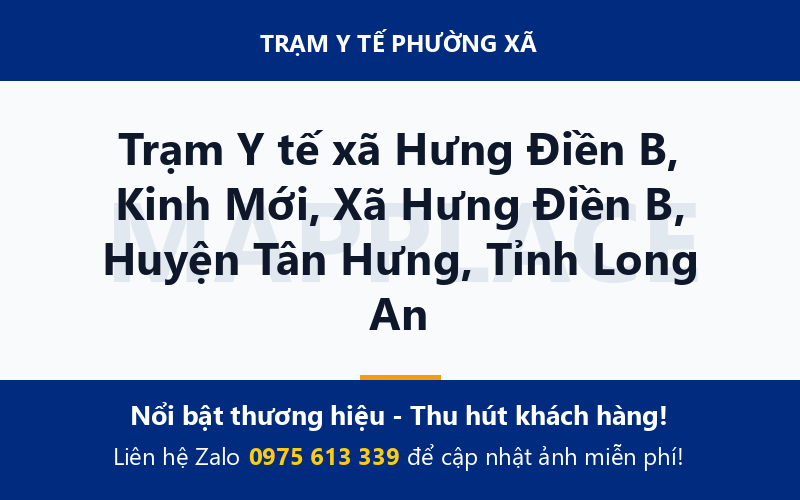 Trạm Y tế xã Hưng Điền B, Kinh Mới, Xã Hưng Điền B, Huyện Tân Hưng, Tỉnh Long An